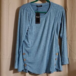 QUINEE WOMAN NURSING TOP S  BLUE